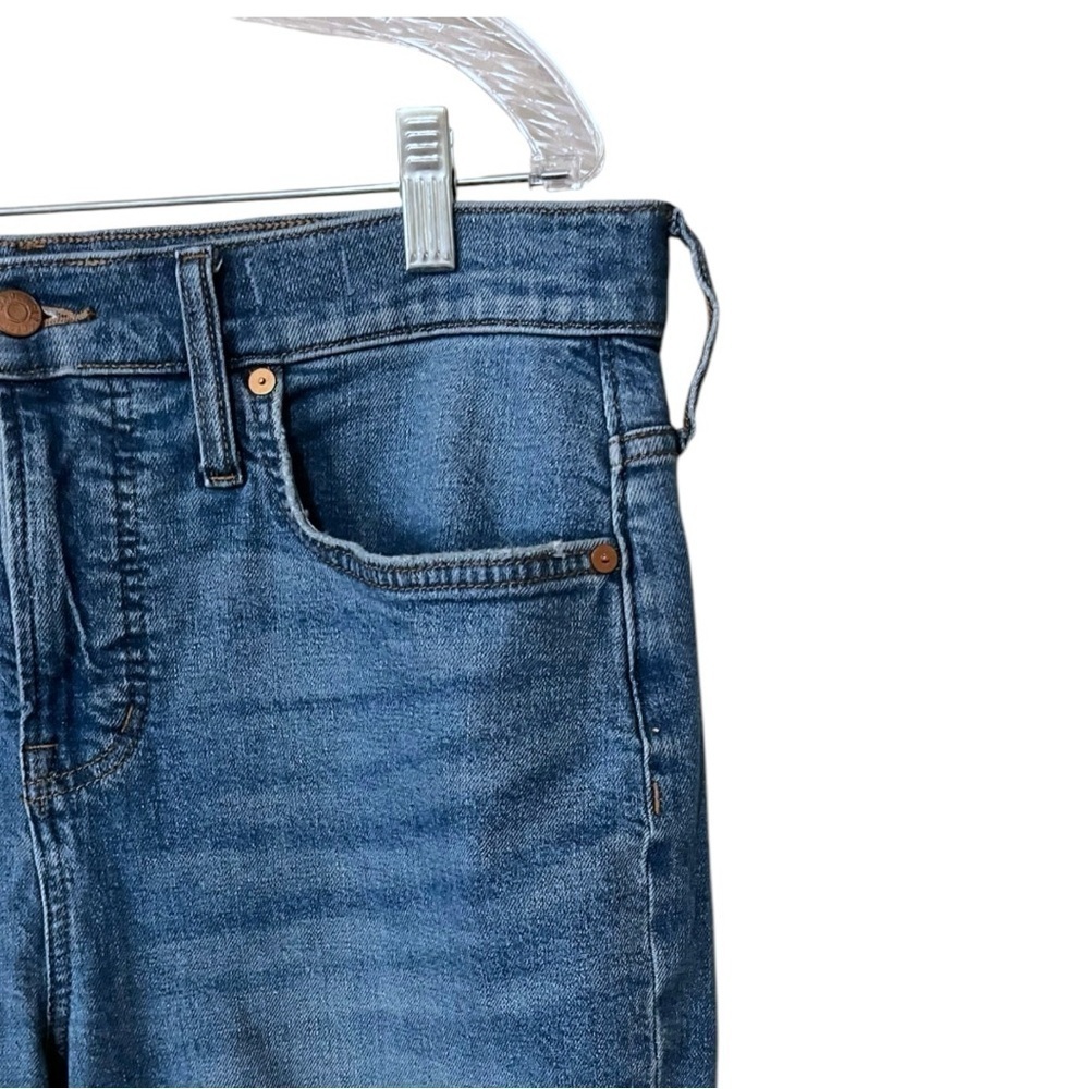 Madewell The Perfect Vintage Straight Leg Crop Medium Wash Distressed Jeans 32P - Picture 4 of 8